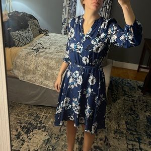 Blue flowered White House black market dress